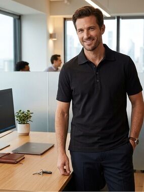 Façonnable Men's Black Polo Shirt